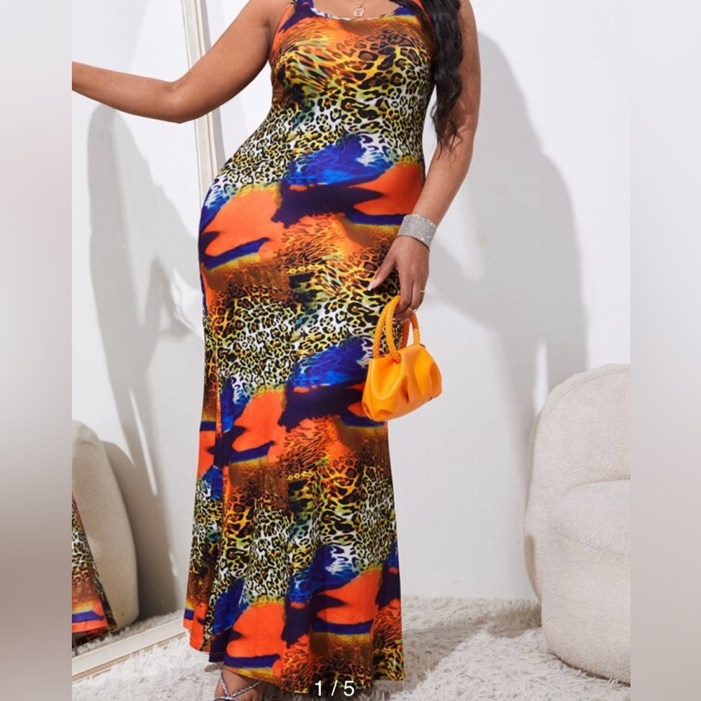 Bold Animal Print Maxi Dress